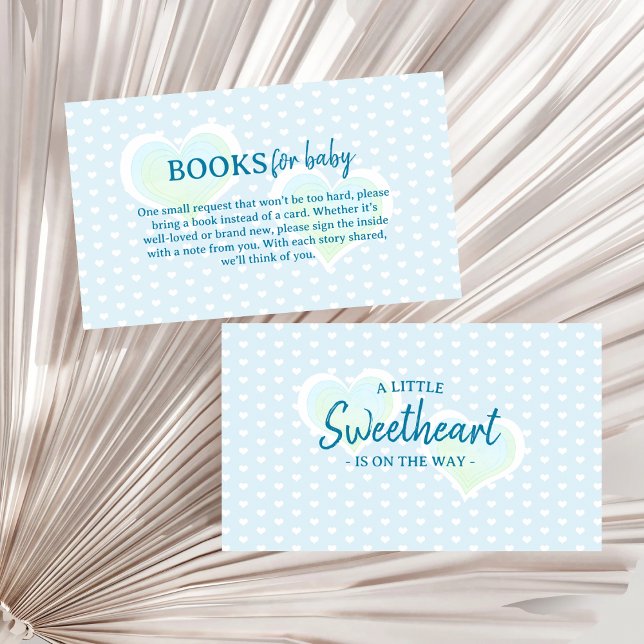 Tarjeta De Recepción Pequeños libros azules de Baby Shower para bebés (Subido por el creador)
