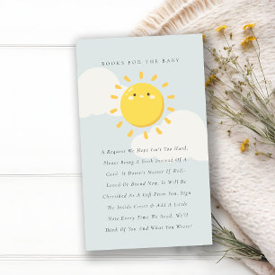 Tarjeta De Recepción Pequeños Libros Azules Sunshine para Baby Shower