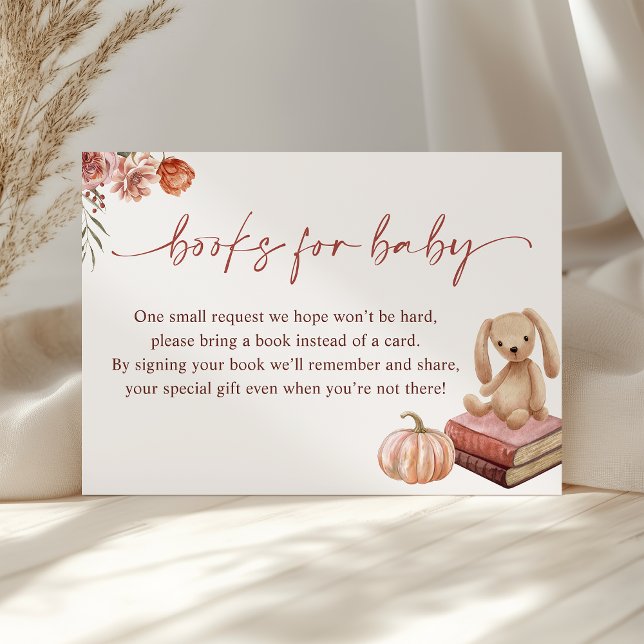 Tarjeta De Recepción Pequeños libros Baby Shower de Chica de calabaza p (Subido por el creador)