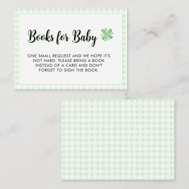 Tarjeta De Recepción Pequeños libros de Baby Shower con encanto para be (Anverso / Reverso)