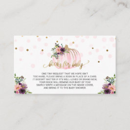 Tarjeta De Recepción Pequeños libros de Baby Shower de calabaza para be