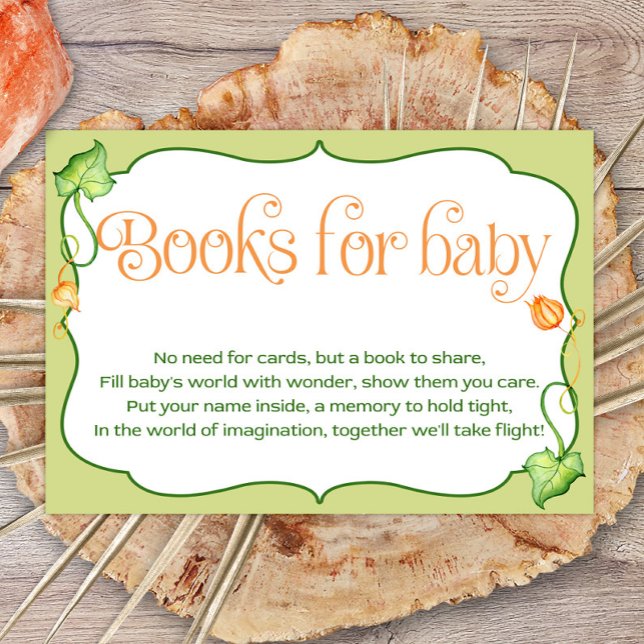 Tarjeta De Recepción Pequeños libros de Baby Shower de calabaza para be (Subido por el creador)