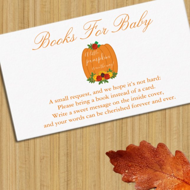Tarjeta De Recepción Pequeños Libros De Baby Shower De Calabaza Para El (Subido por el creador)