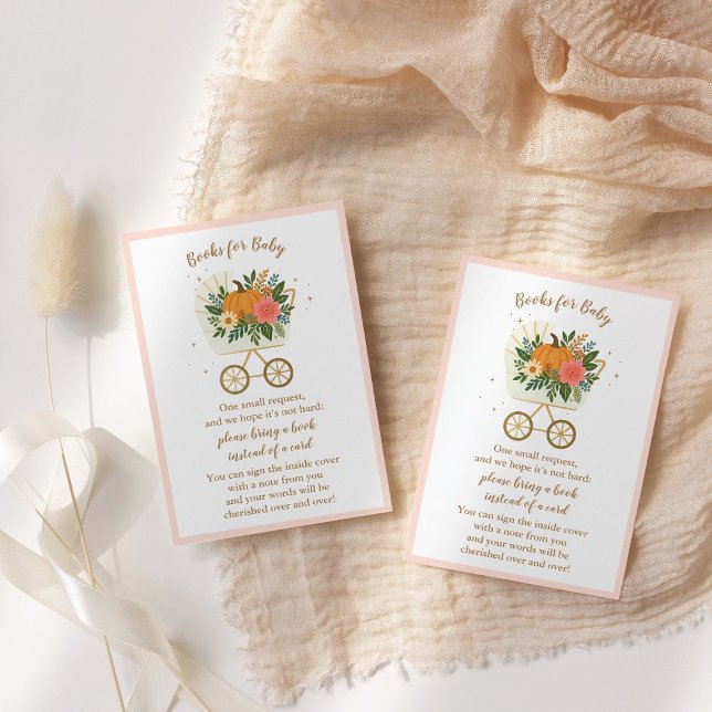 Tarjeta De Recepción Pequeños Libros De Baby Shower De Calabaza Para Ta (Subido por el creador)