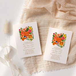 Tarjeta De Recepción Pequeños Libros De Baby Shower De Calabaza Para Ta