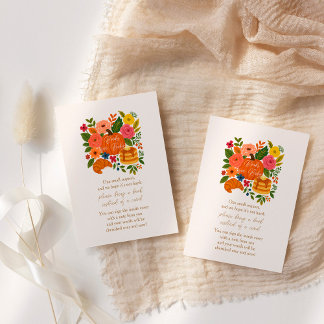 Tarjeta De Recepción Pequeños Libros De Baby Shower De Calabaza Para Ta