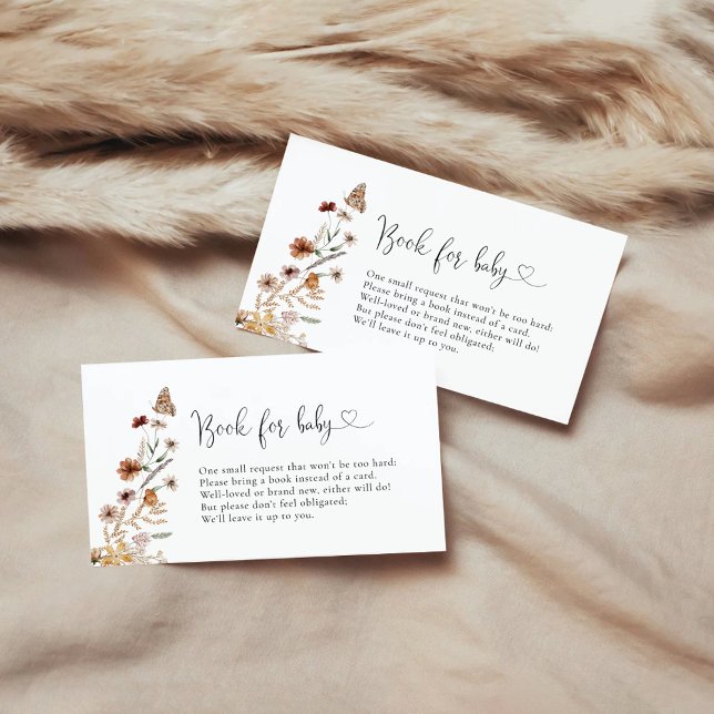Tarjeta De Recepción Pequeños Libros De Baby Shower De Flores Silvestre (Subido por el creador)