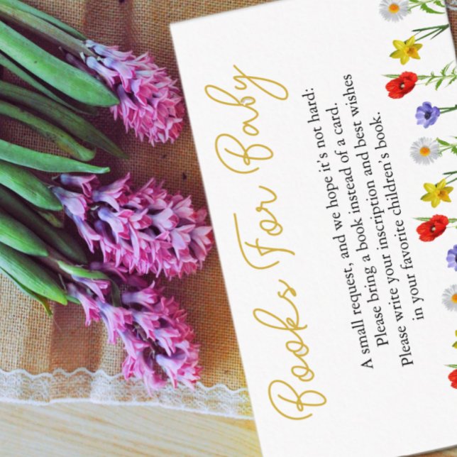 Tarjeta De Recepción Pequeños libros de Baby Shower de flores silvestre (Subido por el creador)