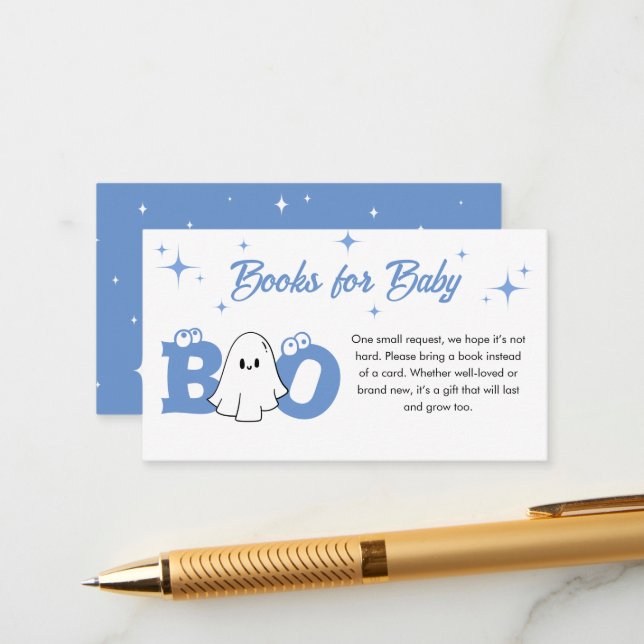 Tarjeta De Recepción Pequeños libros de Baby Shower de Halloween para b (Anverso/Reverso In Situ)