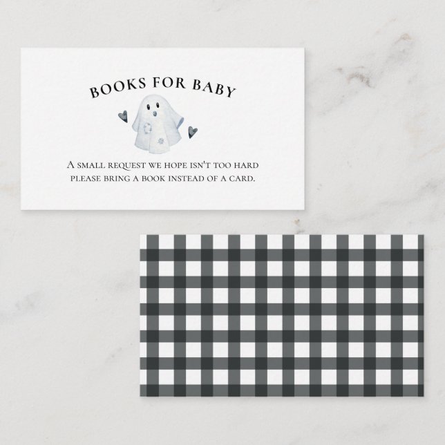Tarjeta De Recepción Pequeños libros de Baby Shower de Halloween para b (Anverso / Reverso)