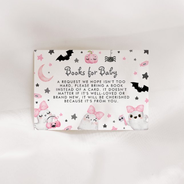 Tarjeta De Recepción Pequeños libros de Baby Shower de Halloween para b (Subido por el creador)