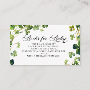 Tarjeta De Recepción Pequeños libros de Baby Shower de Shamrock para be
