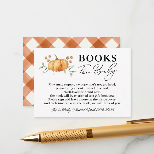 Tarjeta De Recepción Pequeños libros de Baby Shower neutros para bebé (Anverso/Reverso In Situ)