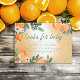 Tarjeta De Recepción Pequeños libros de Baby Shower verdes de Naranja c