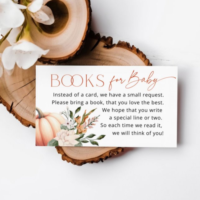 Tarjeta De Recepción Pequeños libros de calabaza para Baby Shower (Little Pumpkin Books for Baby Shower Enclosure Card)