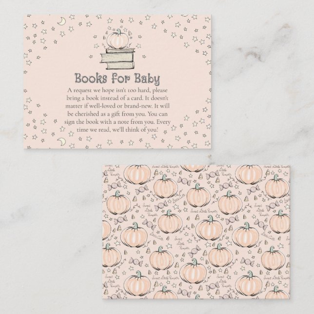 Tarjeta De Recepción Pequeños libros de calabaza para Baby Shower del b (Anverso / Reverso)