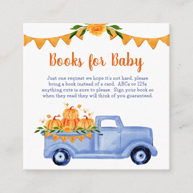 Tarjeta De Recepción Pequeños libros de calabaza para bebé (Anverso)