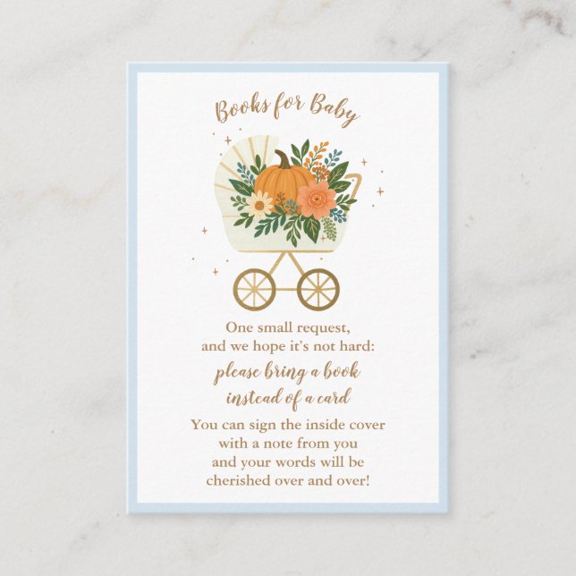 Tarjeta De Recepción Pequeños libros de calabaza para bebé (Anverso)