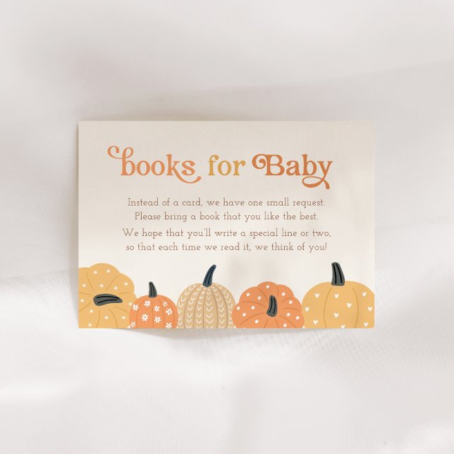 Tarjeta De Recepción Pequeños libros de calabaza para bebé en el otoño  (Subido por el creador)