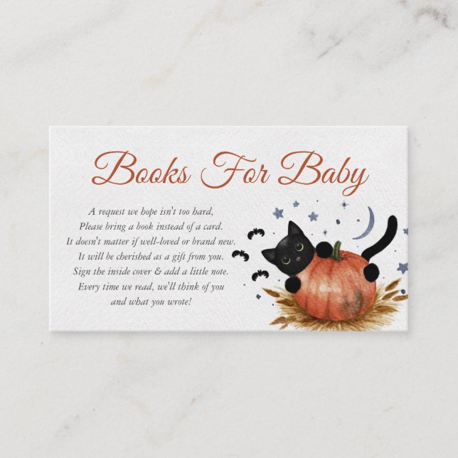 Tarjeta De Recepción Pequeños Libros De Calabaza Para Inserción De Baby (Anverso)