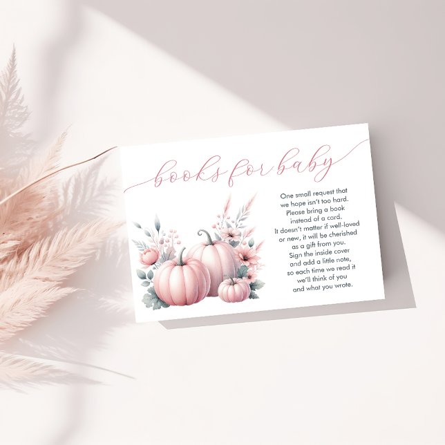 Tarjeta De Recepción Pequeños libros de calabaza rosa para bebé (Subido por el creador)