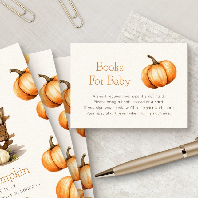 Tarjeta De Recepción Pequeños Libros De Ducha De Calabaza Para Bebé (Subido por el creador)