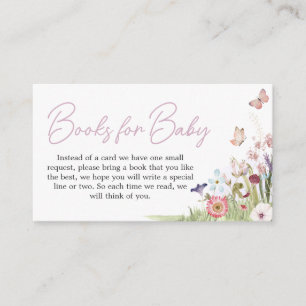 Tarjeta De Recepción Pequeños libros de flores silvestres de mariposa p