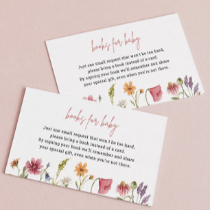 Tarjeta De Recepción Pequeños libros de flores silvestres para la tarje