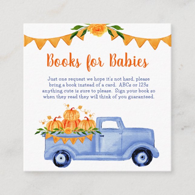 Tarjeta De Recepción Pequeños libros de niños gemelos de calabaza para  (Anverso)