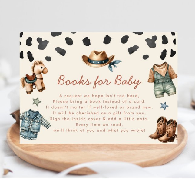 Tarjeta De Recepción Pequeños libros de vaqueros para baby Boy Shower (Subido por el creador)