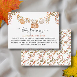 Tarjeta De Recepción Pequeños libros para calabaza caen en Baby Shower
