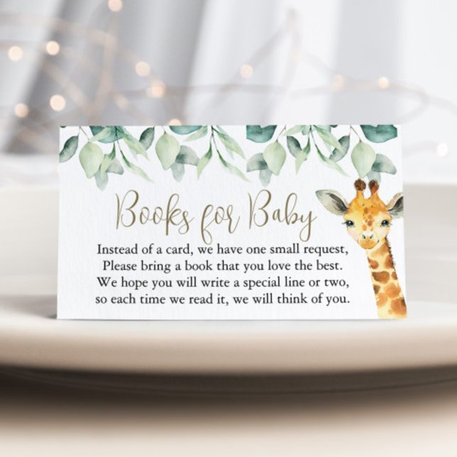 Tarjeta De Recepción Pequeños Libros Salvajes De Baby Shower De Un Safa (Books for Baby Cards)