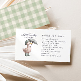 Tarjeta De Recepción Pequeños Libros Verdes De Duckling Para Baby Showe