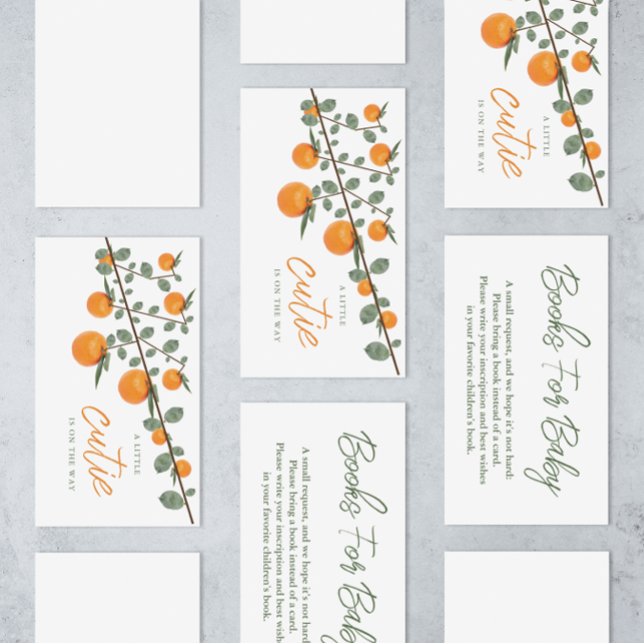 Tarjeta De Recepción Pequeños Naranjas De Baby Shower Libros Para Bebés (Subido por el creador)