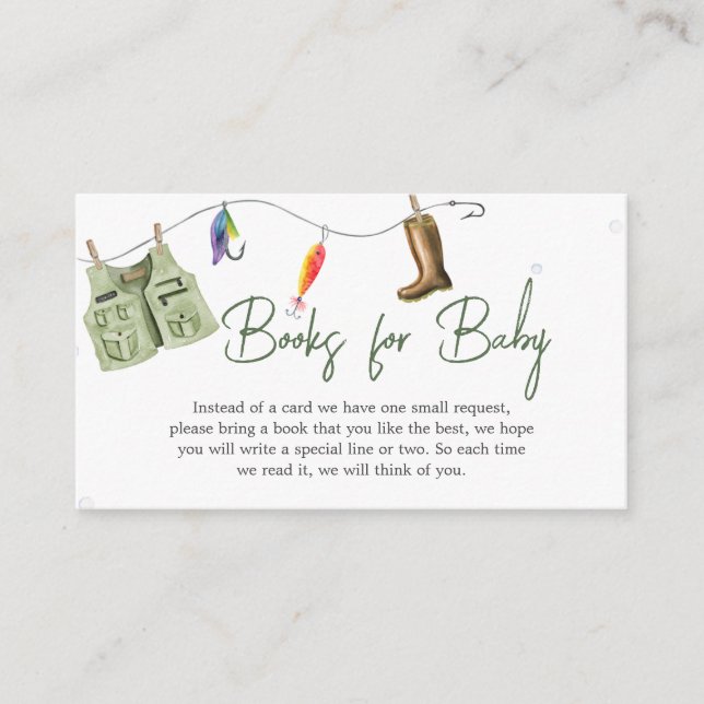 Tarjeta De Recepción Pequeños pescadores libros de Baby Shower para beb (Anverso)