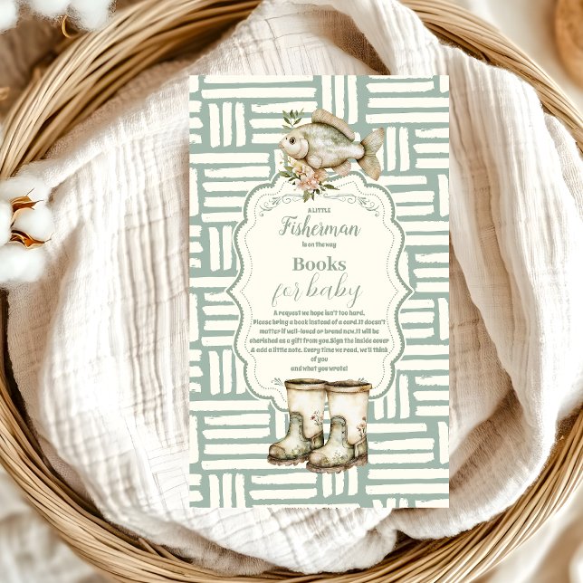Tarjeta De Recepción Pequeños pescadores verdes pescan libros para bebé (Subido por el creador)