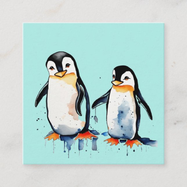 Tarjeta De Recepción Pequeños pingüinos (Anverso)