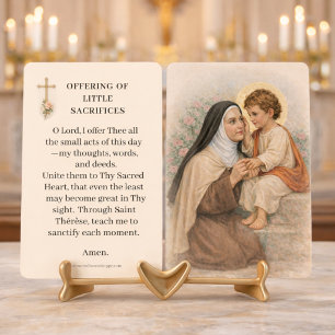 Tarjeta De Recepción Pequeños Sacrificios Oración Santa Teresita Tarjet