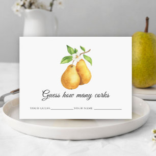 Tarjeta De Recepción Peras acuarela Adivina cuántos corchos juego de no