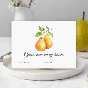 Tarjeta De Recepción Peras acuarela Cuántos besos juego de novia