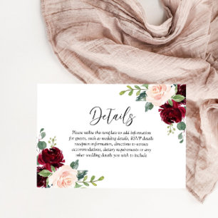 Tarjeta De Recepción Perfección de Rubor: Boda Floral acuarela