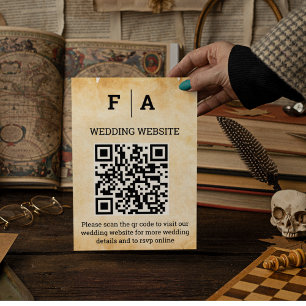 Tarjeta De Recepción Pergamino Rústico Vintage de Flourish