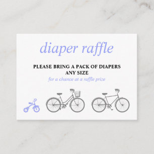 Tarjeta De Recepción Periwinkle Bicycle Diaper Raffle