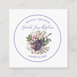 Tarjeta De Recepción Periwinkle Pressed Wildflower Boho Bridal Shower