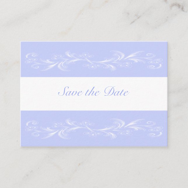 Tarjeta De Recepción Periwinkle Sweet Floral Save The Date Cards (Anverso)