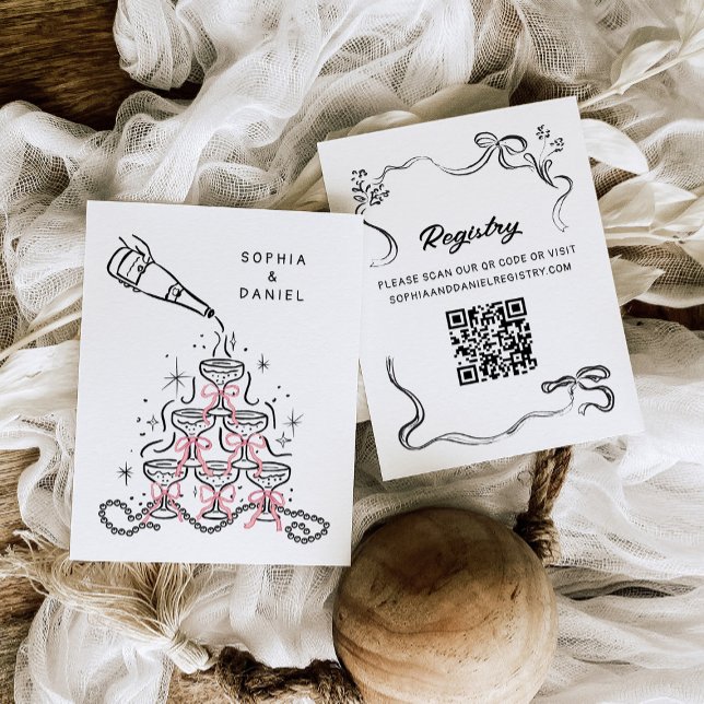 Tarjeta De Recepción Perlas desprendidas a mano y ducha de novia en Pro (Subido por el creador)