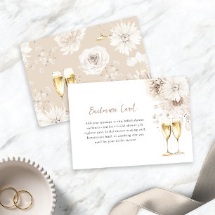 Tarjeta De Recepción Perlas Elegantes y Prosecco