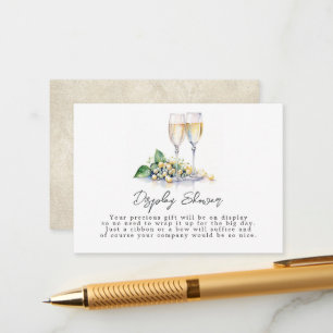 Tarjeta De Recepción Perlas y ducha de prosecco