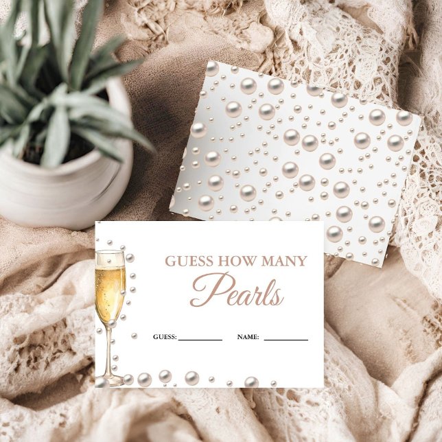 Tarjeta De Recepción Perlas y prosecco adivinan cuántas perlas juegan (Subido por el creador)