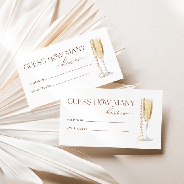 Tarjeta De Recepción Perlas Y Prosecco Adivinan Cuántos Besos (Subido por el creador)